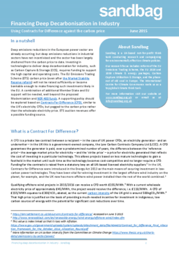 Financing Deep Decarbonisation in Industry