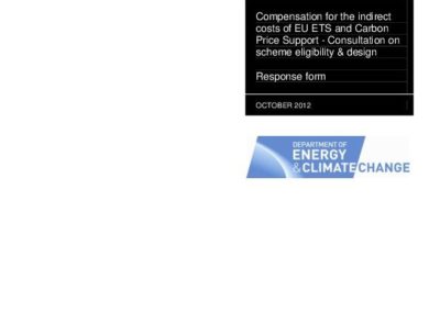 BIS consultuation submission on compensating Energy Intensive Users