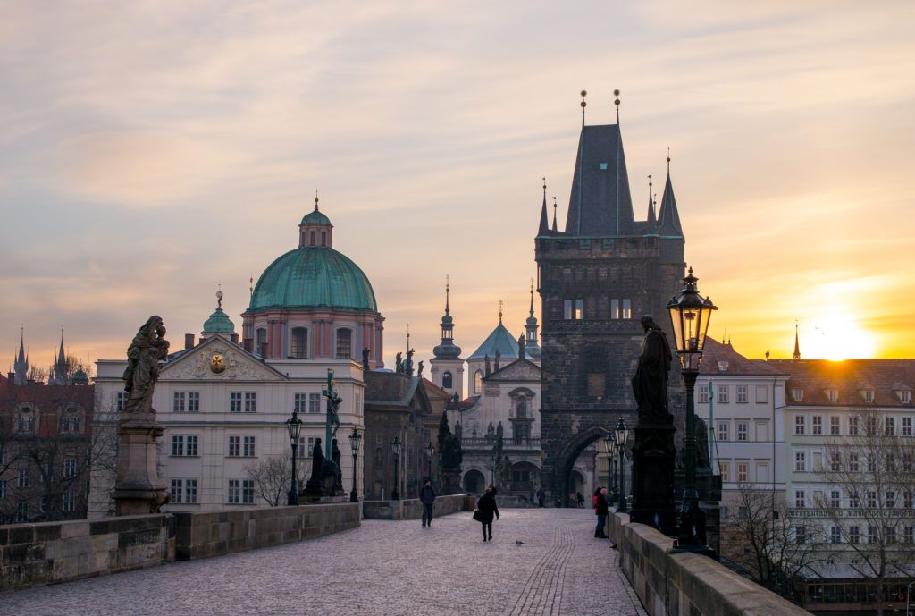 A morning breaks in Prague