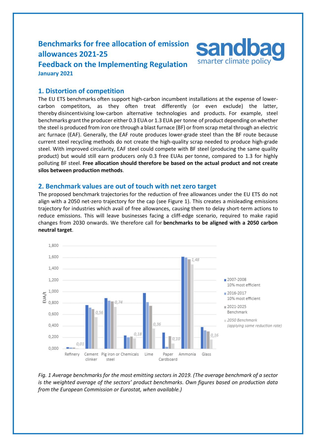 Benchmarks and Free Allocation Details reveal problems in the EU ETS