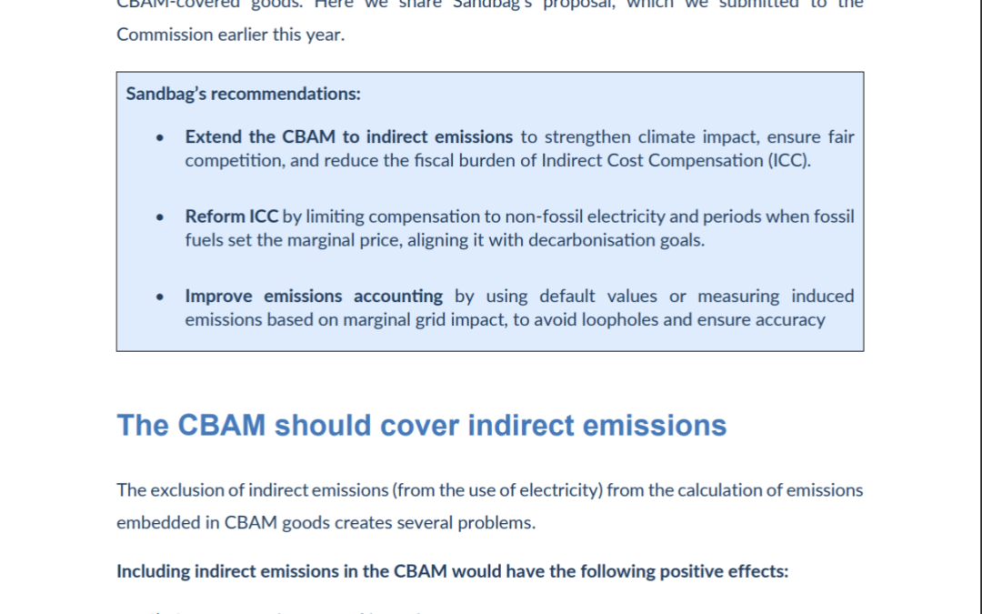 Extending the CBAM to indirect emissions