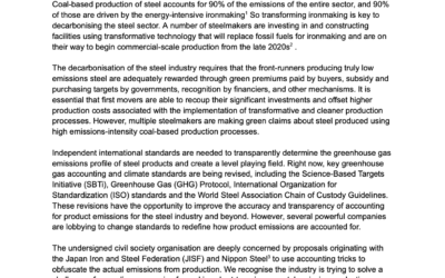 Steel emissions standards under threat from flawed “mass balance” proposal
