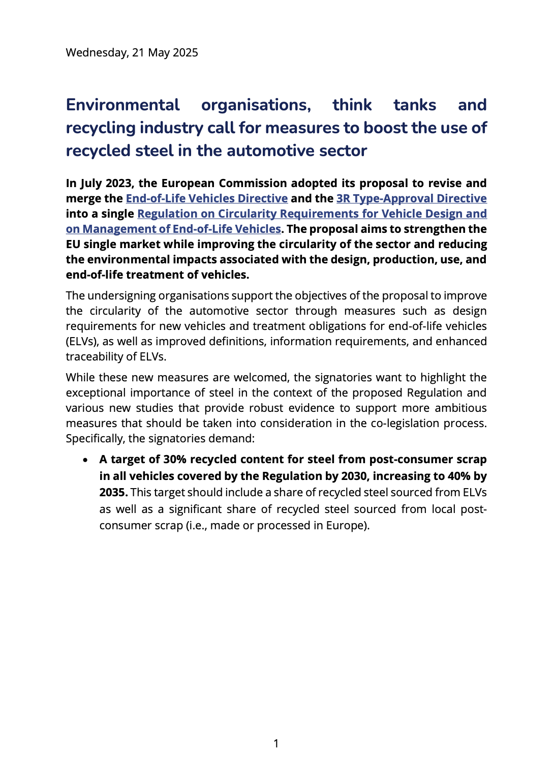 Flat Steel on the Free Allocation Regulation (FAR)
